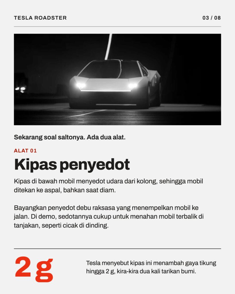 Kipas penyedot Roadster, tambah gaya tikung hingga 2 g