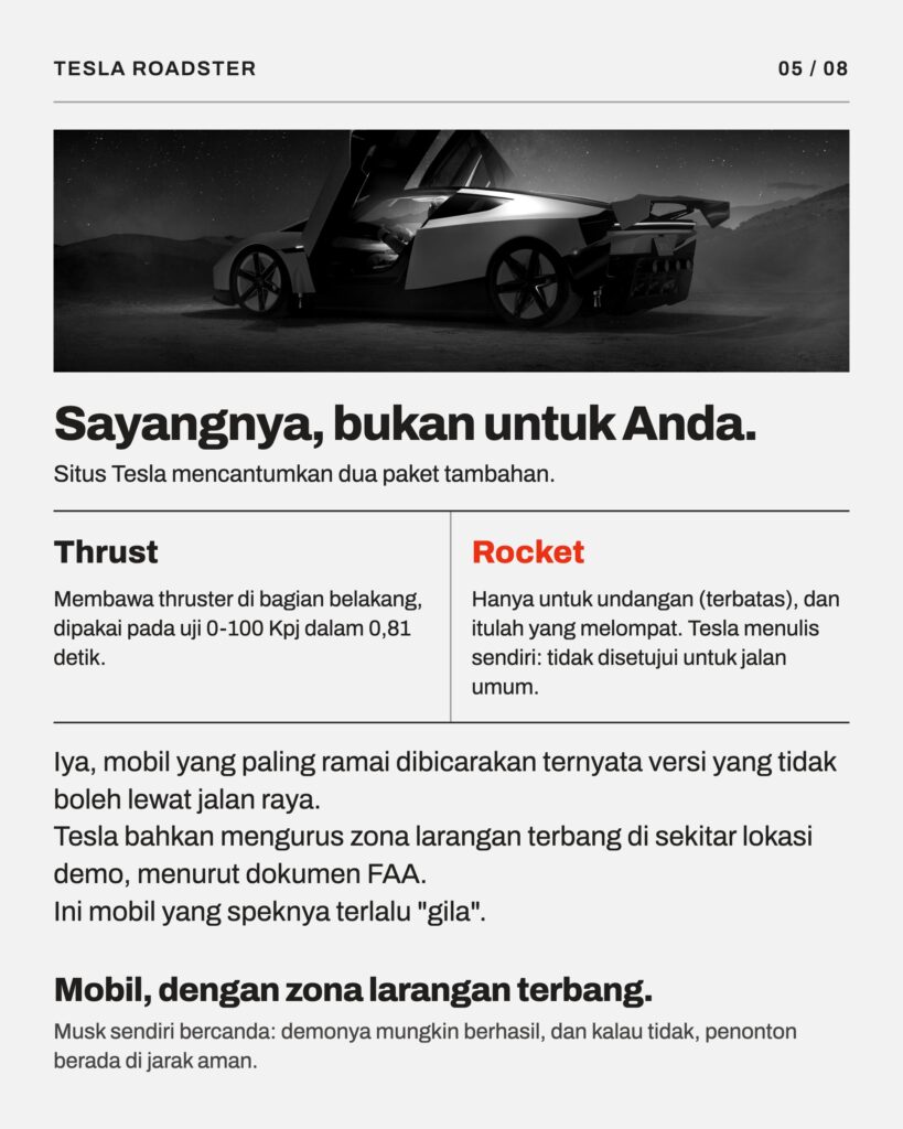 Paket Thrust dan Rocket, tidak disetujui untuk jalan umum