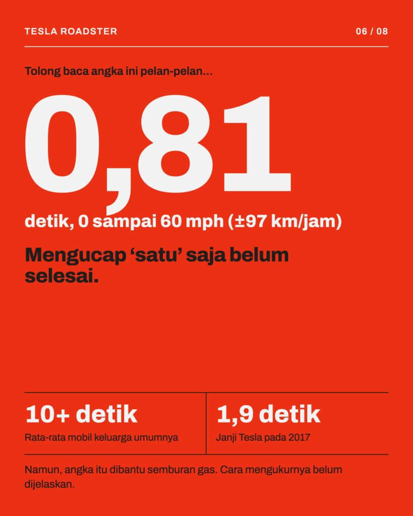 0,81 detik untuk 0 sampai 60 mph